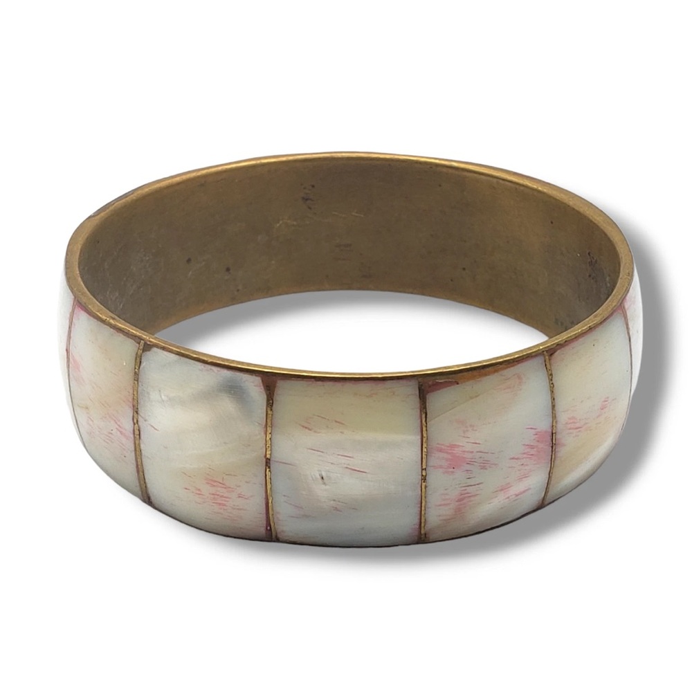 Vintage Mother of Pearl Gold and Cream Bracelet